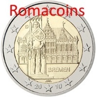 2 Euros Conmemorativos Alemania 2010 Bremen Fdc Ceca J