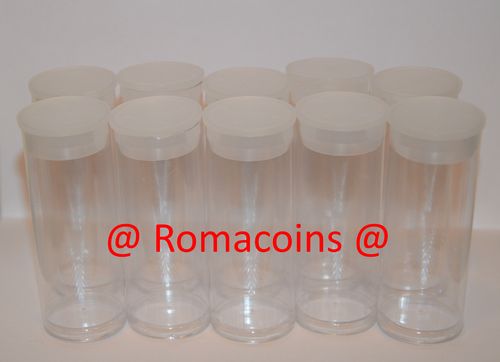 10 x Plastic Tubes for 2 Euro Rolls Protection