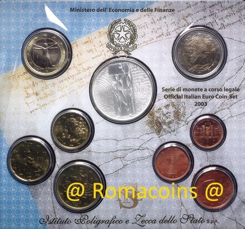 Kms Italien 2003 mit 5 Euro Silber Münze St.