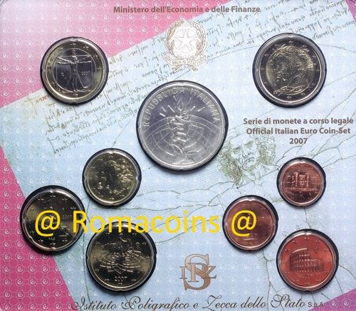 Kms Italien 2007 mit 5 Euro Silber Münze St.