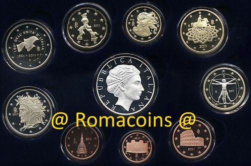 Proof Set Italy 2011 with 5 Euro Silver Coin