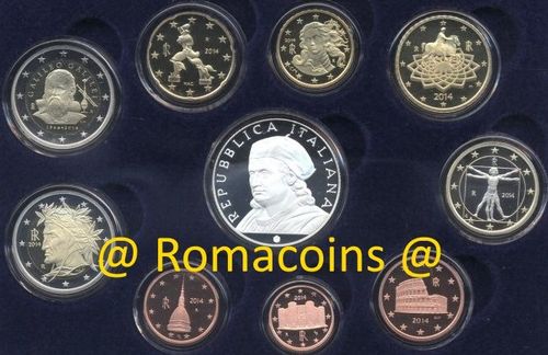 Proof Set Italy 2014 with 5 Euro Silver Coin