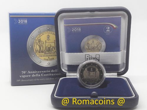 2 Euro Coin Italy 2018 70 Years Constitution Proof