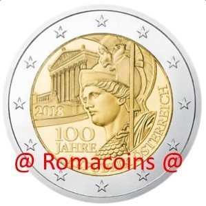 2 Euro Commemorative Coin Austria 2018 100 Years Austrian Republic