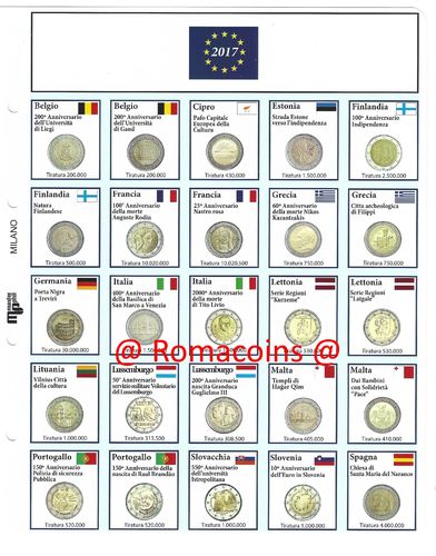2 Euros Commémoratives 2017 Mise à jour