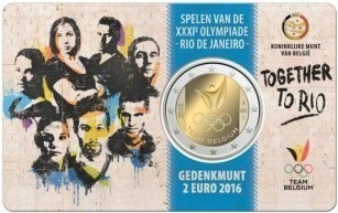 Coincard 2 Euro Belgien 2016 Team Belgium Holländisch Sprache
