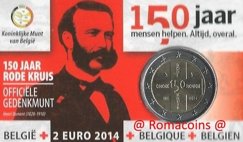 Coincard Belgique 2014 2 Euros Croix Rouge Langue Hollandaise