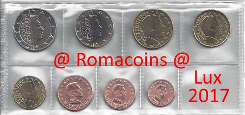 Complete Set Luxembourg 2017 1 Cent - 2 Euro Unc
