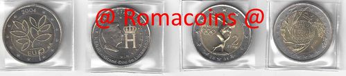 Complete Set 2 Euro Commemorative Coins 2004 4 Coins