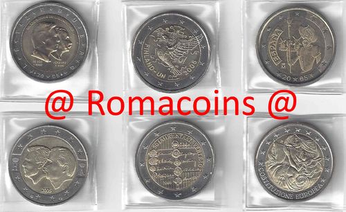 Complete Set 2 Euro Commemorative Coins 2005 6 Coins