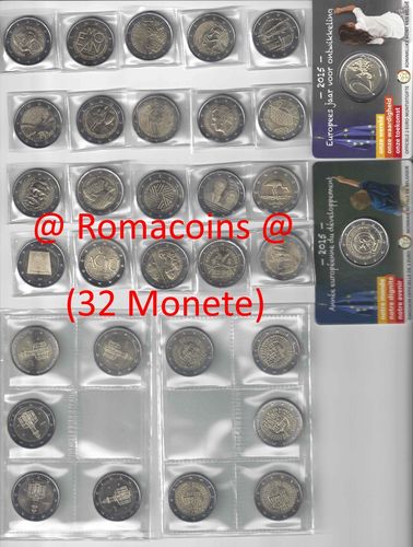 32 x 2 Euro 2015 Monedas Conmemorativas Serie Completa