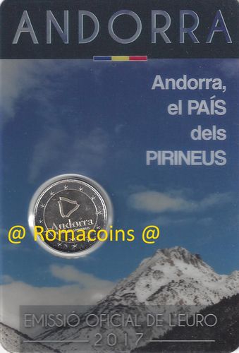 Coincard Andorre 2017 2 Euros Le pays des Pyrénées Bu