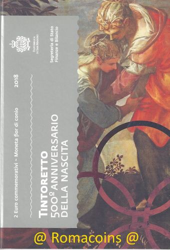 Moneda Conmemorativa 2 Euros San Marino 2018 Tintoretto