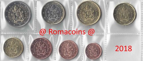 Vatikan kursmünzensatz 2018 1 Cent - 2 Euro Unc.
