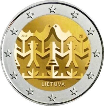 2 Euro Commemorative Coin Lithuania 2018 Dance Festival