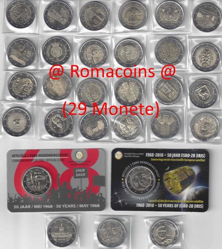 Complete Set 2 Euro Commemorative Coins 2018 29 Coins