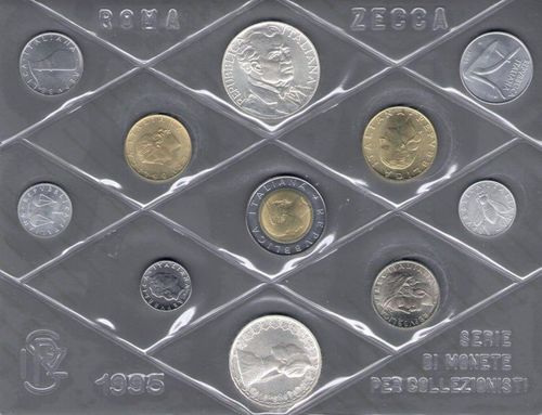 Italien Kms 1995 Kursmünzensatz Stempelglanz