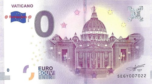 Touristische Banknote 0 Euro - Vatikan St. Peter
