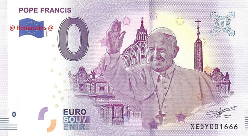 Touristische Banknote 0 Euro - Papst Franziskus