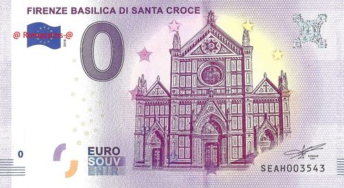 Banconota Turistica 0 Euro Souvenir Basilica di Santa Croce