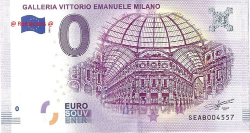 Tourist Banknote 0 Euro Souvenir Galleria Vittorio Emanuele