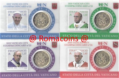 4 Vatican Coincard 50 cents Year 2019 Pope Francis