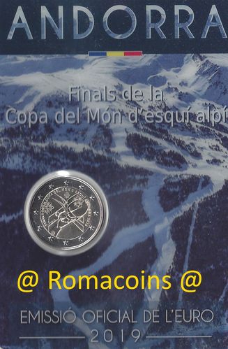 Coincard Andorre 2019 2 Euros Coupe du Monde de Ski