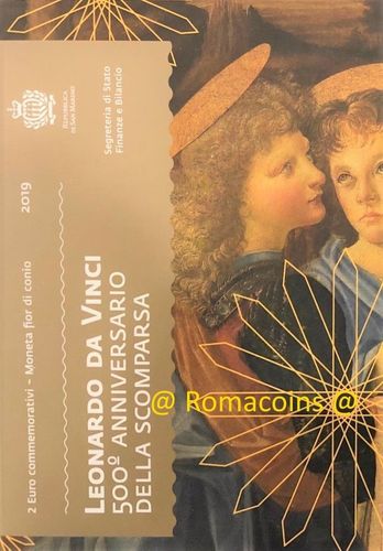 2 Euro Commemorative Coin San Marino 2019 Leonardo Da Vinci
