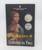 Diptych Leonardo Da Vinci 2 Euro Coin Italy 2019 + 1 Euro Bu