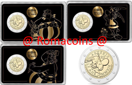 3 Coincard France 2019 Asterix 2 Euro Commemorative Coins