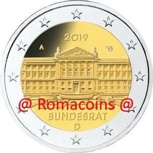 2 Euro Commemorativi Germania 2019 Bundesrat Zecca D