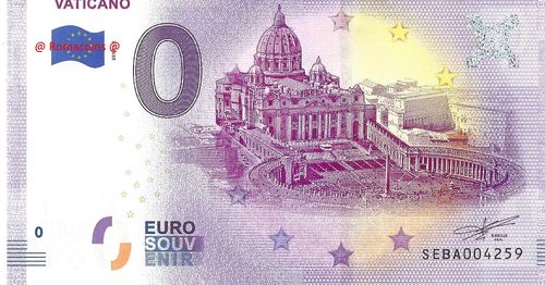 Touristische Banknote 0 Euro - Vatikan St. Peter 2