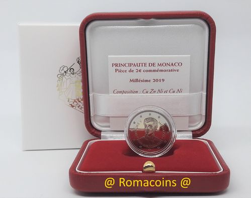 2 Euros Conmemorativos Monaco 2019 Honoré V Moneda Proof