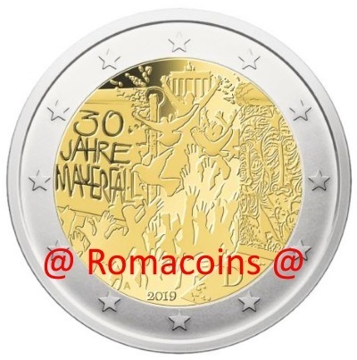 2 Euro Commemorative Coin France 2019 Berlin Wall Unc