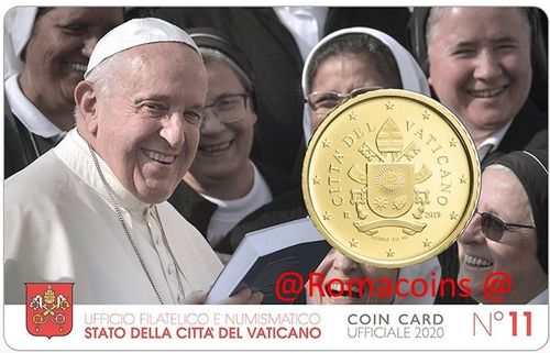 Vatikan Coincard 2020 50 Cent Papst Franziskus-Wappen