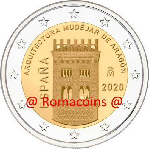 2 Euro Commemorative Coin Spain 2020 Architecture of Aragon