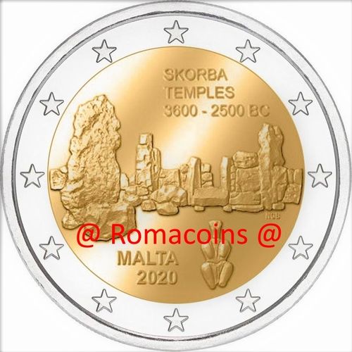 2 Euros Conmemorativos Malta 2020 Templos de Skorba Moneda Unc