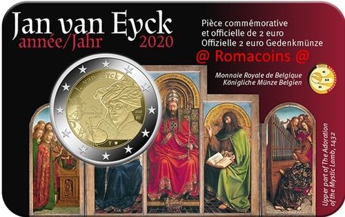Coincard Belgien 2020 2 Euro Jan van Eyck Französisch Sprache