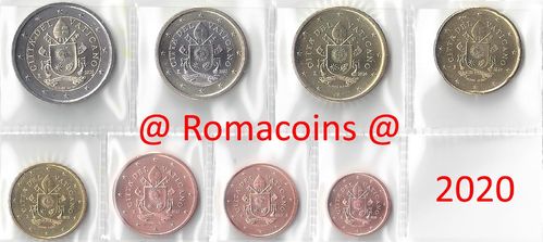 Vatikan kursmünzensatz 2020 1 Cent - 2 Euro Unc.