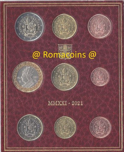Vatikan Kms 2021 Kursmünzensatz 5 Euro Münze Bimetallisch Stempelglanz