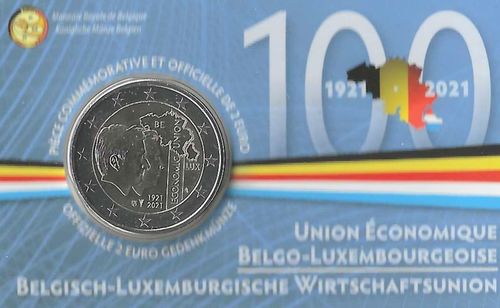 Coincard Belgien 2021 Wirtschaftsunion Zufällig Sprache