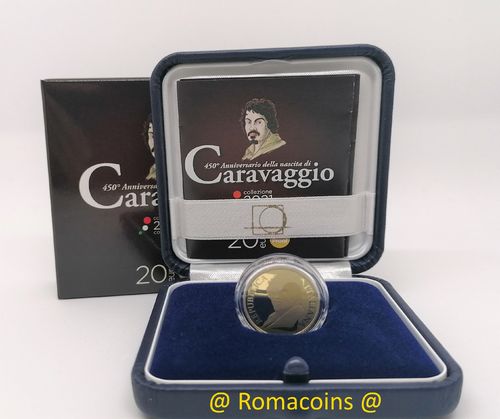 20 Euro Italien 2021 Caravaggio Goldmünze PP Polierte Platte