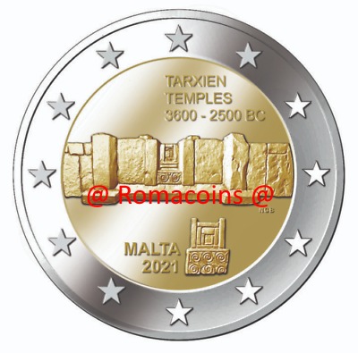 2 Euros Commémorative Malte 2021 Tarxien Pièce Unc