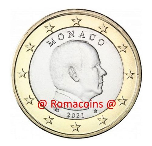1 Euro Monaco 2021 Unc. Uncirculated Coin