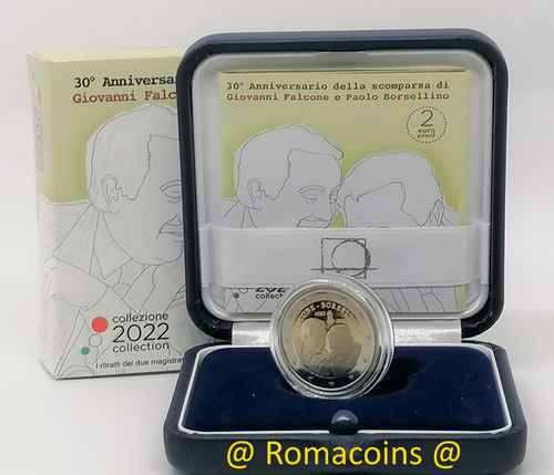 2 Euro Coin Italy 2022 Falcone and Borsellino Proof