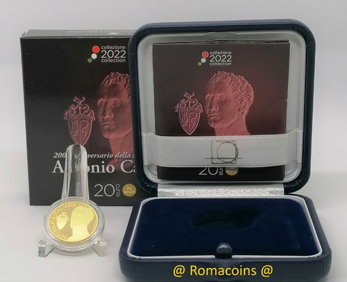 20 Euros Italia 2022 Moneda Antonio Canova Oro