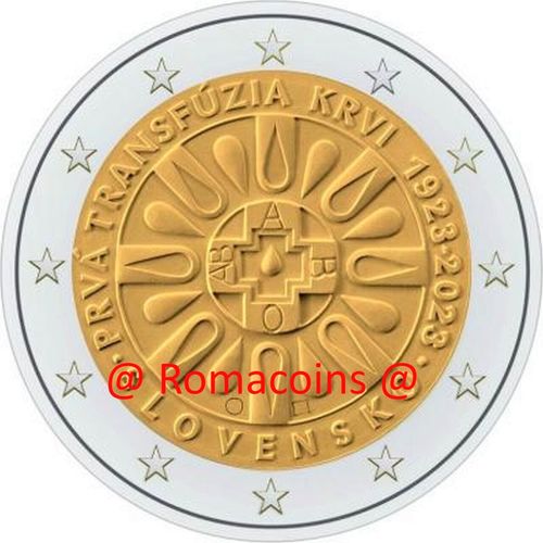 2 Euro Commemorative Coin Slovakia 2023 Blood Transfusion