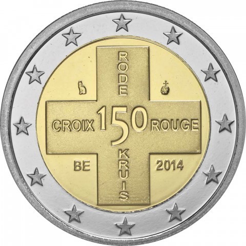 2 Euros Commémorative Belgique 2014 Croix Rouge Unc