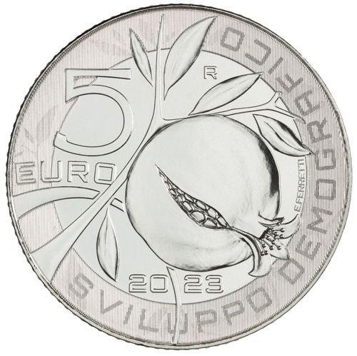 5 Euro Silber Italien 2023 Demografische Entwicklung St.