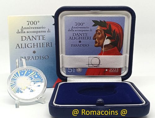 5 Euro Silber Italien 2023 Dante Alighieri Paradise St.